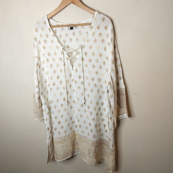 J. Valdi Floral Tunic Dress Beach Coverup - Picture 4 of 10